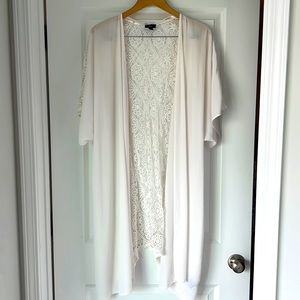 White silky and crochet Cover up! 😍